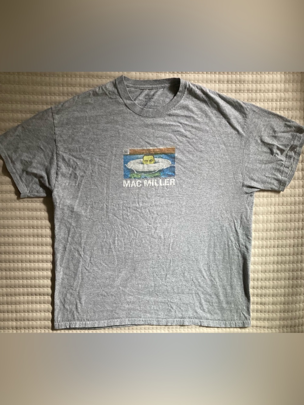 Mac Miller Swimming T Shirt Men’s Large Grey Rap Hip Hop RIP Mac